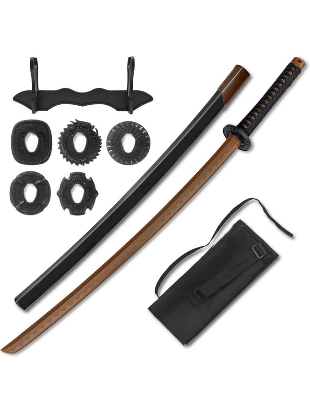 High Toughness Polypropylene Katana Sword for Training & Performance, Includes